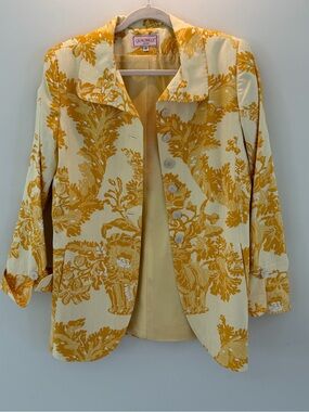Palm Beach Yellow Floral Print Women's Blazer